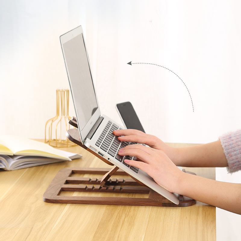 Butterfly Shaped Wooden Laptop Stand - Woodorganize