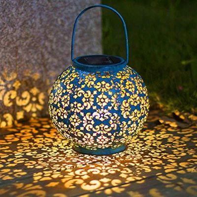 Exquisite Blue Lantern Shape Solar Lamp